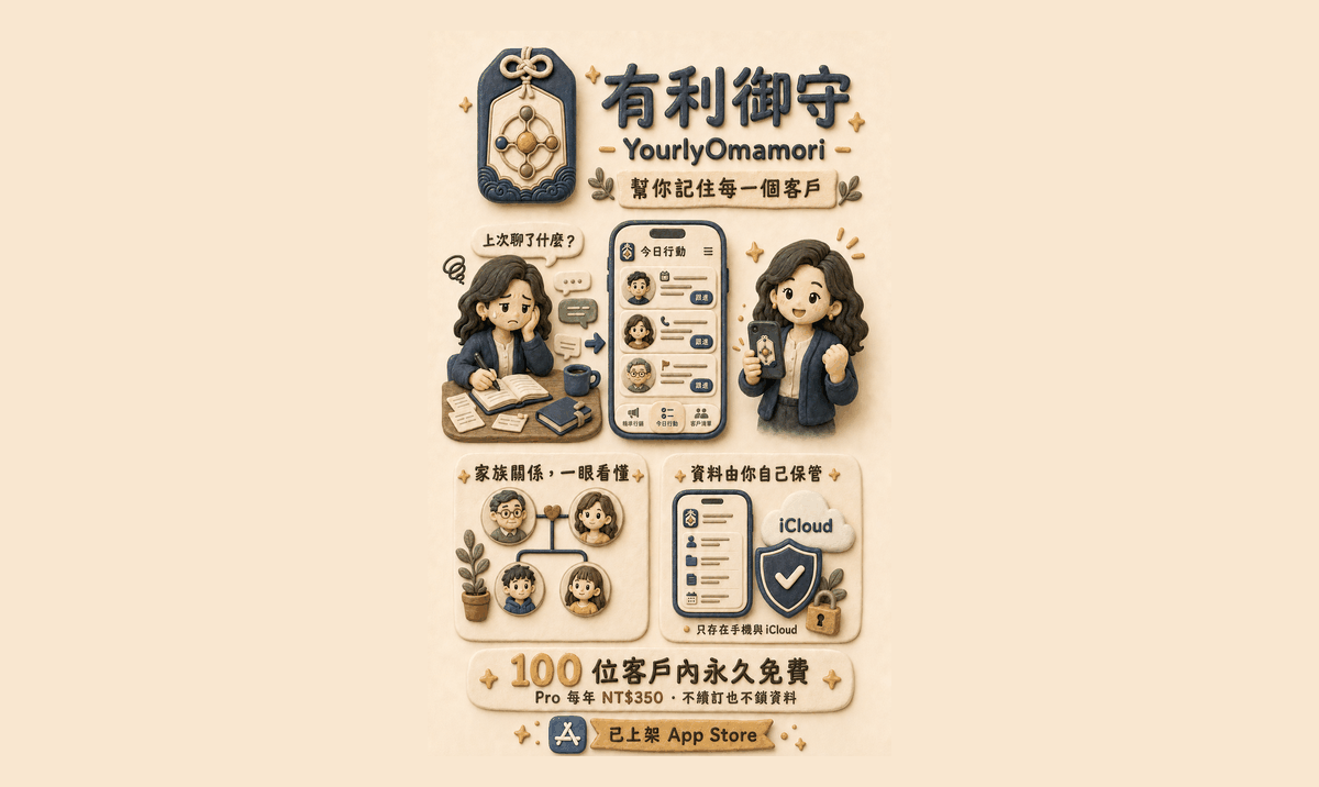 有利御守：幫保險業務員記住每一個客戶的 iOS App
